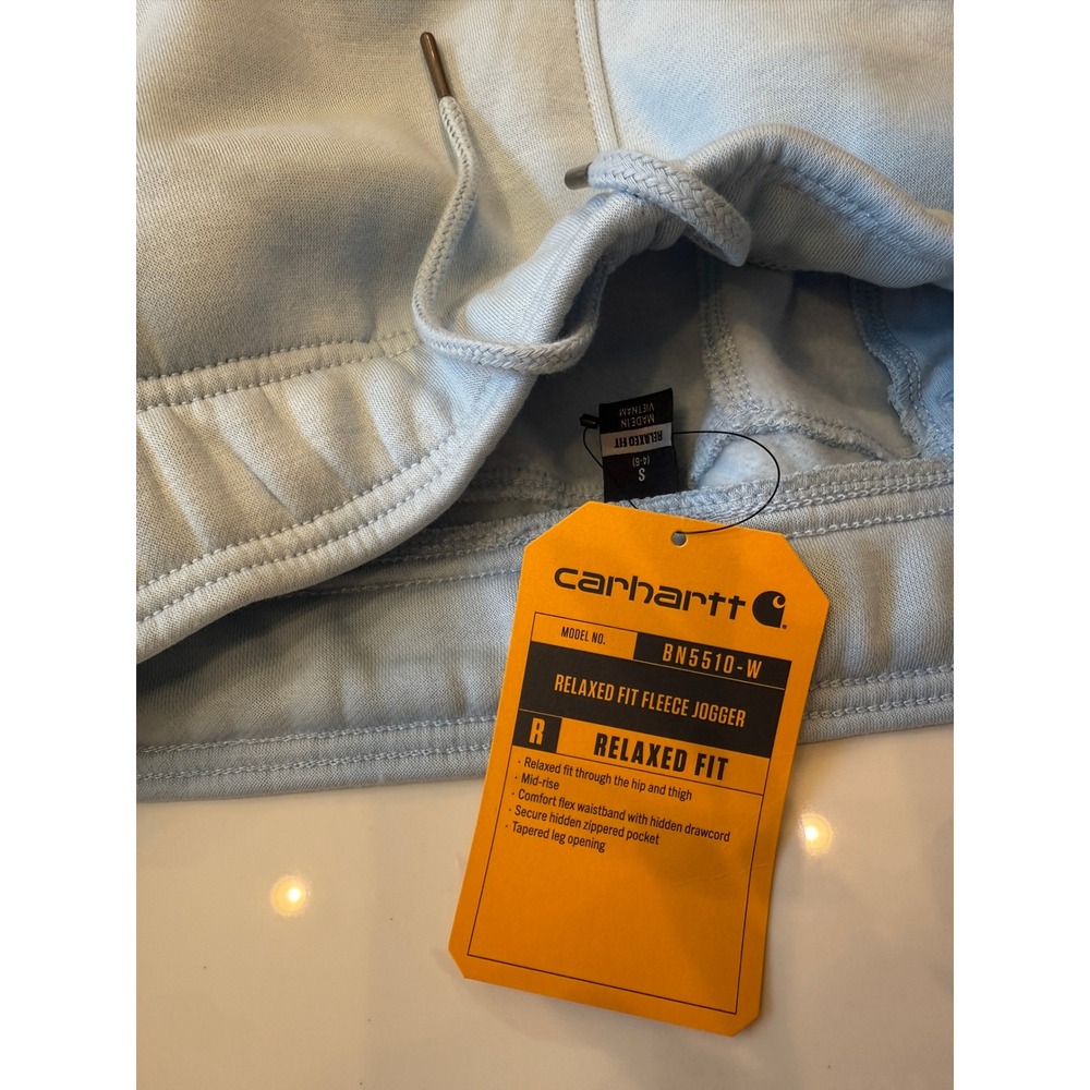 Carhartt Womens Relaxed Fit Fleece Jogger Light Blue BN5510-W Small NWT - Picture 6 of 11